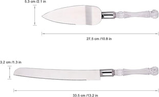 AW BRIDAL Personalized Wedding Cake Knife and Server Set, Silver Cake Cutter Set for Wedding Birthday, Pie Server Gift for Bride and Groom//DK2201CPP04//