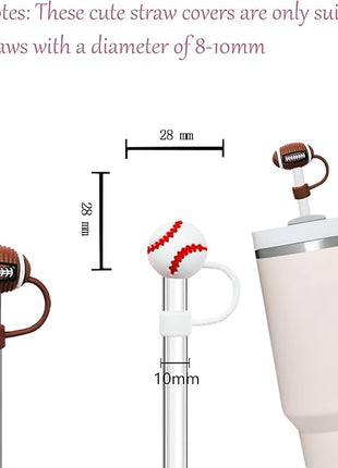 4Pc Straw Cover for Stanley Cup, Silicone Straw Topper for Stanley Cup 30&40oz with Tumblers, 10mm 0.4in Lid Accessories (Reusable)
