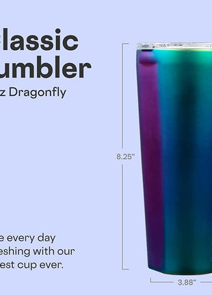 Corkcicle Classic Tumbler - Keeps Drinks Cold for 9 Hours & Hot for 3 - Triple-Insulated Stainless Steel - Holiday Tumbler Gift - 24 oz - Dragonfly