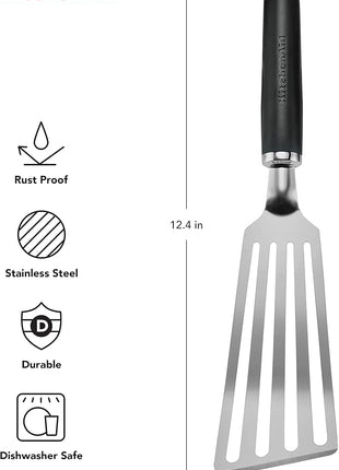 KitchenAid KO024OHOBA Gourmet Stainless Steel Flex Turner,Black (Pack of 12)