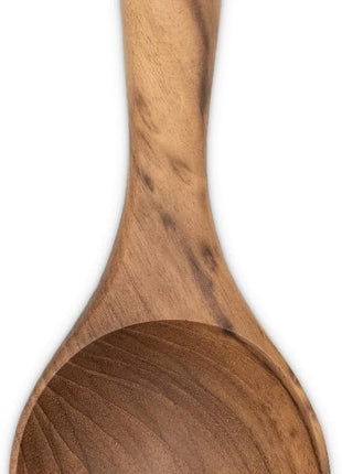 FAAY Short Handle Ladle, Eco Friendly Wooden Kitchen Tool, Hand Carved Unique Grain Server Gravy Ladle