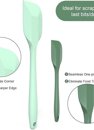 Silicone Spatula Set, Premium Spatulas Silicone Heat Resistant 2 Small & 2 Large Flexible Scraper for Nonstick Cookware, Rubber Spatula for Kitchen Mixing Baking Cooking Use, Soft Spatula - Set of 4