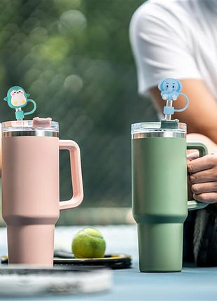 14P Straw Cover for Stanley Cup, Silicone Straw Topper for Stanley Cup 30&40oz with Tumblers, 10mm 0.4in Lid Accessories (Reusable)