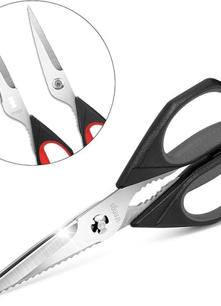 LIVINGO Kitchen Scissors, 2 Pack 9.25" Utility All Purpose Poultry Shears Heavy Duty Dishwasher Safe, Come Apart Sharp Stainless Steel Cooking Food Scissors for Cutting Meat, Chicken, Vegetable, Fish