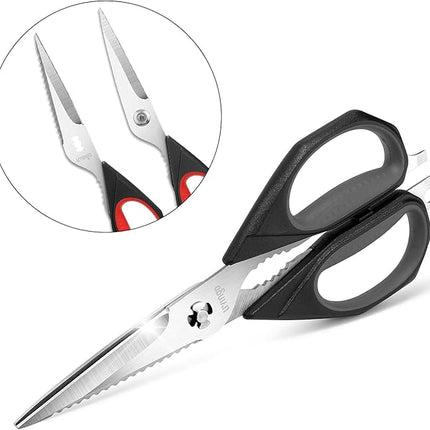 LIVINGO Kitchen Scissors, 2 Pack 9.25" Utility All Purpose Poultry Shears Heavy Duty Dishwasher Safe, Come Apart Sharp Stainless Steel Cooking Food Scissors for Cutting Meat, Chicken, Vegetable, Fish