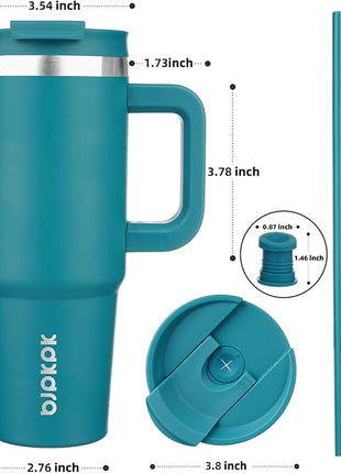 BJPKPK 30 oz Insulated Tumbler With Lid And Straw Stainless Steel Tumblers Cup With Handle For Women And Men,Laguna