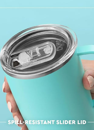 Swig Life 22oz Travel Mug, Insulated Tumbler with Handle and Lid, Cup Holder Friendly, Dishwasher Safe, Stainless Steel, Travel Coffee Cup, Insulated Mug with Lid (Oh Happy Day)