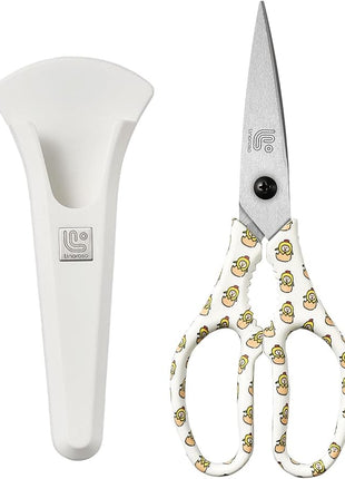 Linoroso Kitchen Scissors Heavy Duty Kitchen Shears with Magnetic Holder Made with Japanese Steel 4034, Multipurpose Ultra Sharp Cooking Scissors for Meat/Vegetables/BBQ/Herbs/Pizza (Graphic,Chick)