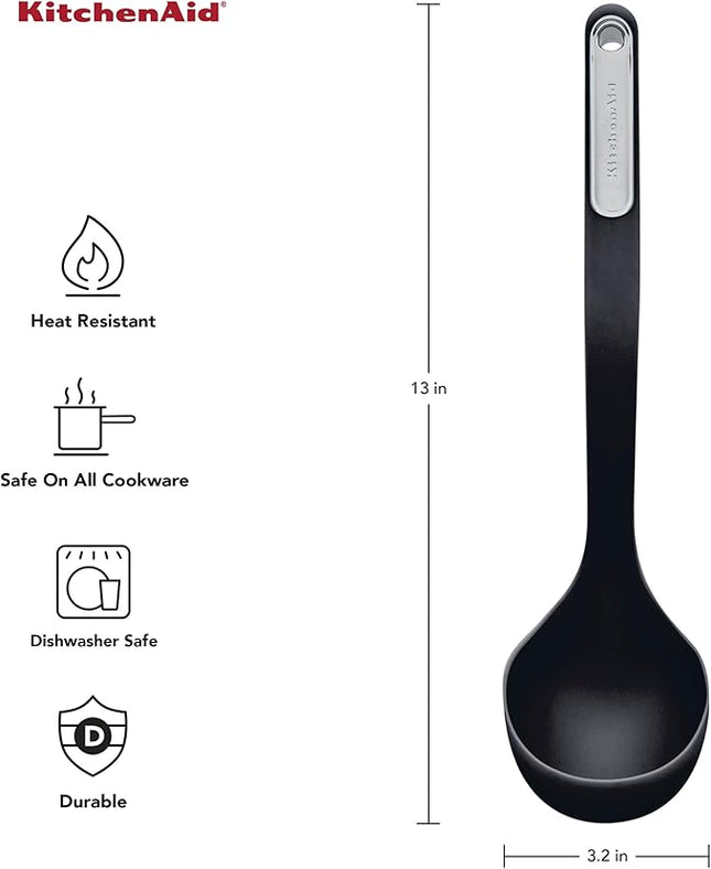 KitchenAid Silicone Ladle, Black
