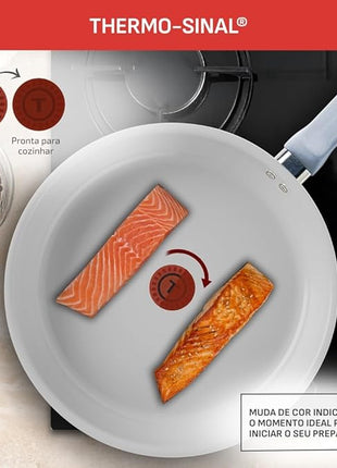 T-Fal Refresh Ceramic Nonstick Cookware Set, 12-Piece Nonstick Cookware, Oven Safe to 350°F, Stockpot, Griddle, Frying Pans, Utensils, Ceramic Pots and Pans Set, Blue