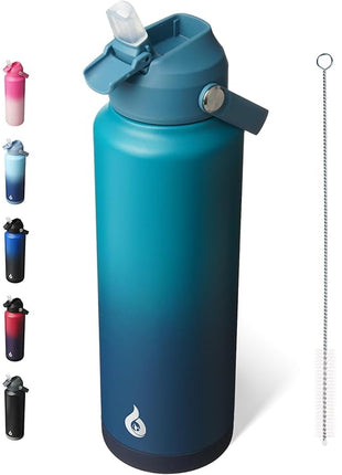 BJPKPK Insulated Water Bottle with Straw Lid, 40oz Large Thermo, BPA Free Leak Proof Stainless Steel Metal Water Bottles, Tumblers, Cups, Flasks for Travel, Sports,Vast