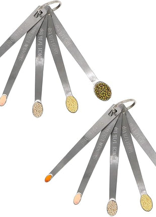 2Pack Mini Measuring Spoons Set, Heavy Duty Stainless Steel Teaspoon for Cooking and Baking, Suitable for Small Amount of Dry or Liquid Ingredients and Spices
