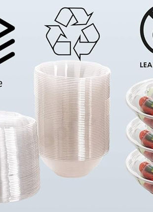 Smygoods Disposable Plastic Salad Bowls with Airtight Lids Ideal for Meal Prep, Takeout, Catering, Parties, Picnics, and Food Storage, Stackable, Leak-Proof