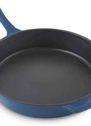 Zakarian by Dash 11 Inch Nonstick Cast Iron Skillet, Titanium Ceramic Coated Frying Pan, Blue