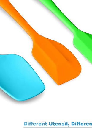 Silicone Spatula 3-piece Set, Ergonomic Handle High Heat-Resistant Spatulas, Non-stick Rubber Spatulas with Stainless Steel Core