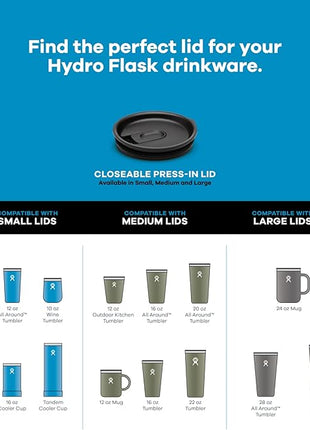 Hydro Flask Press-in Lid - Insulated - Select Size to Fit Your Tumbler or Mug