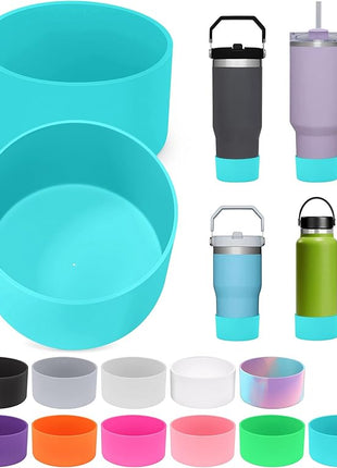 PICcircuit 2PCS for Stanley Boot, Silicone Bottom for Quencher Adventure 40oz 30oz IceFlow 20oz 30oz Bottle&for Hydroflask Tumbler 12-24oz for Stanley Cup Accessories Avoid Scratches&Noise
