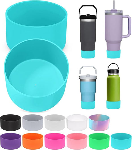 PICcircuit 2PCS for Stanley Boot, Silicone Bottom for Quencher Adventure 40oz 30oz IceFlow 20oz 30oz Bottle&for Hydroflask Tumbler 12-24oz for Stanley Cup Accessories Avoid Scratches&Noise