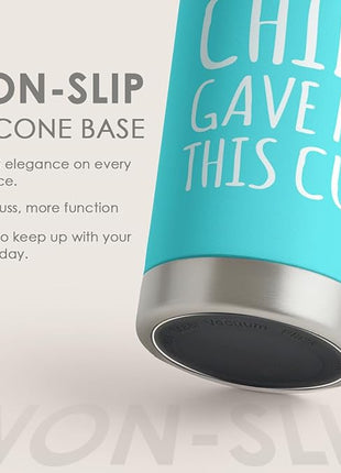 SANDJEST Mom Tumbler Gift for Mom from Son, Daughter - My Favorite Child Gave Me This Cup 20oz Insulated Travel Mug - Awesome Mother's Day, Birthday, Christmas Tumblers Gifts Idea for Moms