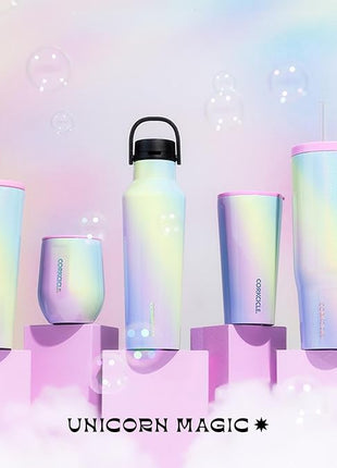 Corkcicle Classic Tumbler - Keeps Drinks Cold for 9 Hours & Hot for 3 - Triple-Insulated Stainless Steel - Holiday Tumbler Gift - 16 oz - Rainbow Unicorn