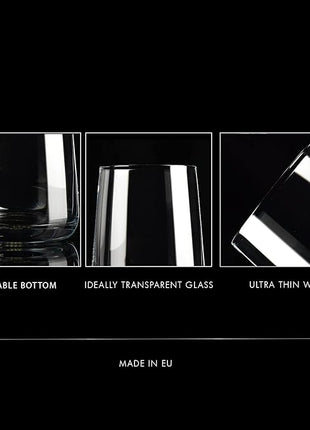 Krosno Water Glasses, Set of 6, 16.6 fl oz, Water Drinks Juice, Infinity Collection, Lead-Free Lightweight Glass, Everyday Drinking Glass, Dishwasher Safe, Made in Europe