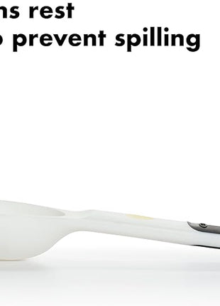OXO Good Grips 6-Piece Plastic Measuring Spoons with Scraper- White