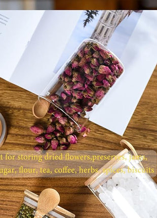 Spice Jars, Overnight Oats Containers with Airtight Lid and Spoon, Decorative Kitchen Canisters Set, Glass Storage Containers for Coffee, Tea, Sugar, Spice, Bath Salt, 1pcs (750ml)