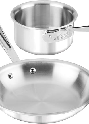 All-Clad - 4108201S All-Clad Kitchen Helper Fry Sauce pan, 8 inch and 1 quart, Steel