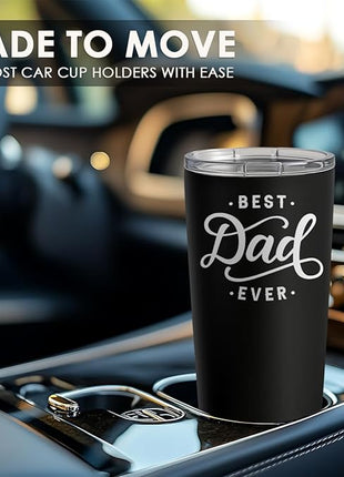 SANDJEST Dad Tumbler Gifts for Dad from Daughters Sons - 20oz Stainless Steel Insulated Coffee Travel Mug Christmas, Birthday, Father's Day Gift