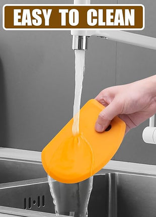 Sapid Flexible Curved Edge Silicone Bowl Scraper(5.98"×4.3"), Food Grade Dough Scraper for Baking Sourdough Bread, Cake, Bench Scrapers, Multipurpose Kitchen Dish Scrapers, Easy to Clean (1, Orange)