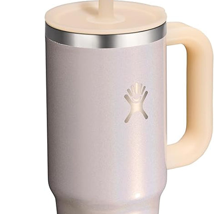 Hydro Flask 24 Oz Travel Tumbler with Handle, Lid and Straw - Insulated Stainless Steel in 24 Oz Glimmer Cream