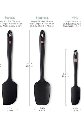 DI ORO Silicone Spatula Set - Rubber Kitchen Spatulas for Baking, Cooking, & Mixing - 600°F Heat-Resistant & BPA Free Silicone Scraper Spatulas for Nonstick Cookware - Dishwasher Safe (5pc, Black)