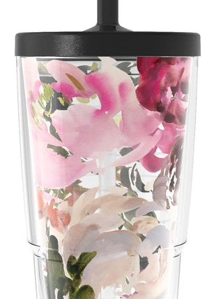 Tervis Kelly Ventura - Floral Collection Made in USA Double Walled Insulated Tumbler Travel Cup Keeps Drinks Cold & Hot, 24oz with Straw Lid, Posy