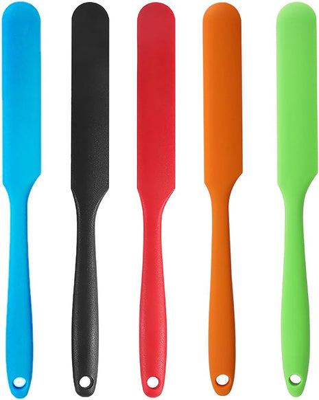 5 Pcs Silicone Jar Spatulas,Sourdough Spatula with Long Handle,Cake Cream Butter Spatulas(5 Pcs)