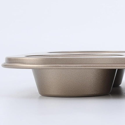 Air Fryer Muffin Pan, Nonstick Cupcake Baking Pan for Counter Top Oven Small Oven, Gold, 2 Pack