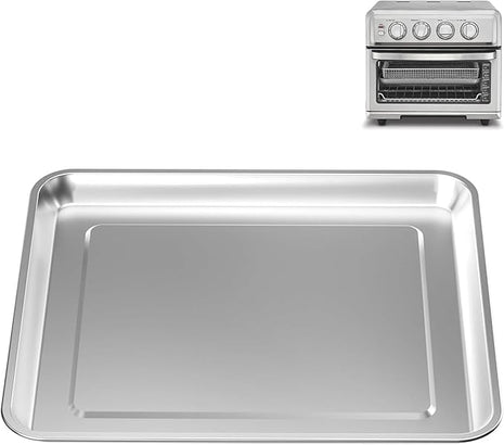 Quality Baking Sheet Pan, 12.4"x11" Stainless Steel Air Fryer Tray Replacement for Cuisinart Air Fryer TOA-060 and TOA-065, Dishwasher Safe, NonStick Baking Pans for Cooking Bread and Broiling