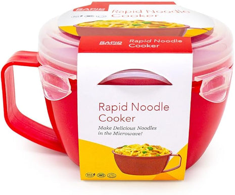 Rapid Plastic Noodle/Soup Bowl | Microwave Soup & Noodles in Minutes | Perfect for Dorm, Small Kitchen, or Office | Dishwasher-Safe, Microwaveable, & BPA-Free