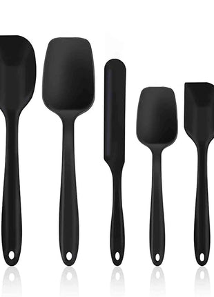 TeamFar Silicone Spatula, 7 PCS Rubber Spatulas Heat Resistant Kitchen Utensils Set for Baking Cooking Mixing, Fit Nonstick Cookware, Healthy & Non Toxic, Sturdy & One Piece, Dishwasher Safe - Black