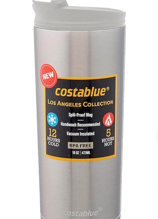 Travel Coffee Mug - 16 Oz. Stainless Steel Insulated Coffee Mug, Leak Proof Tumbler w/Dishwasher Safe Lid, Double Wall Travel Coffee Cup, Reusable Insulated Tumbler for Hot & Cold Beverages…