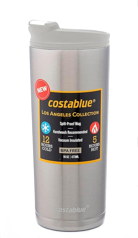 Travel Coffee Mug - 16 Oz. Stainless Steel Insulated Coffee Mug, Leak Proof Tumbler w/Dishwasher Safe Lid, Double Wall Travel Coffee Cup, Reusable Insulated Tumbler for Hot & Cold Beverages…