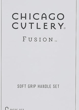 Chicago Cutlery Fusion 6 Piece Forged Premium Steak Knife Set, Cushion-Grip Handles with Stainless Steel Blades, Resists Stains, Rust, & Pitting, Kitchen Knives