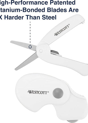 Westcott Titanium-Bonded Minis for Crafts and Sewing, Including Scissors for Fabric and Paper and Rotary Cutter, 2-Piece Set