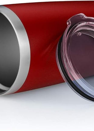 20oz Tumbler Bulk Stainless Steel Vacuum Insulated Tumblers with Lid Double Wall Travel Mug, Durable Powder Coated Coffee Cup, Suitable for Ice Drinks and Hot Beverage (Red 12pack)