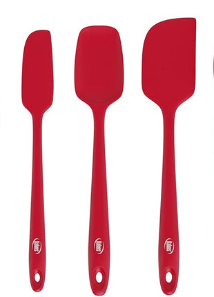 Kaluns Silicone Spatula Set, 4 Rubber Spatulas 600°F Heat Resistant, Nonstick Seamless Design with Stainless Steel Core, Dishwasher Safe, BPA free, Bonus Tongs Included