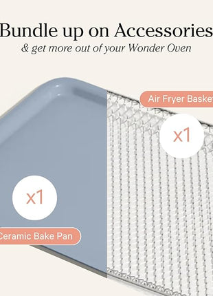 Our Place Wonder Oven Essentials Kit | Extra Air Fryer Basket & Nonstick Ceramic-Coated Bake Pan | Oven Safe, Eco-Friendly | Blue Salt