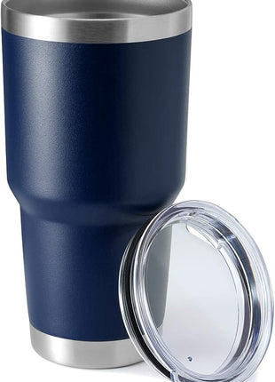 HASLE OUTFITTERS 30oz Stainless Steel Tumbler, Double Wall Vacuum Insulated Travel Mug Tumbler, Durable Insulated Coffee Mug, Gift Box Set (Navy, 1)
