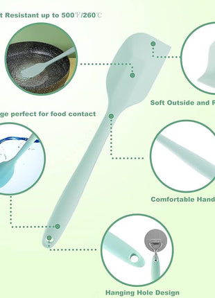 Silicone Spatula Set 6 Pack 8.5 inch Small Rubber Spatula Heat Resistant Mini Silicone Spatula Non-Stick Flexible for Baking Cooking Mixing and Kitchen Use