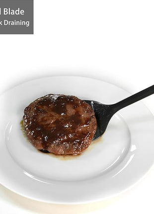 Brushed Slotted Stainless Steel Turner, Metal Spatulas for kitchen Use, Non-Slip Slotted Turner with Ergonomic Handle, Heavy Duty Cooking Utensils for Flipping Grilling Fish Eggs