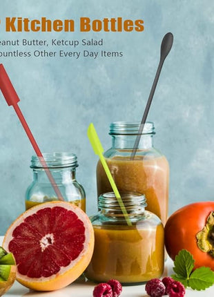 Silicone Spatula Set (6Pcs) - Mini Scraper Tool for Beauty & Food - Reach Every Last Drop, Multi-Size Spatulas for Makeup Jars, Lotion Bottles & Kitchen Containers