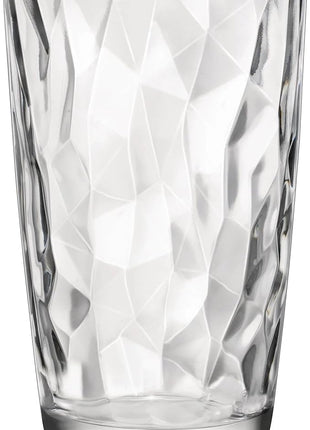 Bormioli Rocco Diamond Cooler Glasses, Clear, 16 oz, Set of 6
